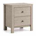 Table de chevet en bois 2 tiroirs Chêne Cendré