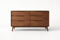 Wood 6-Drawer Dresser Length Brown