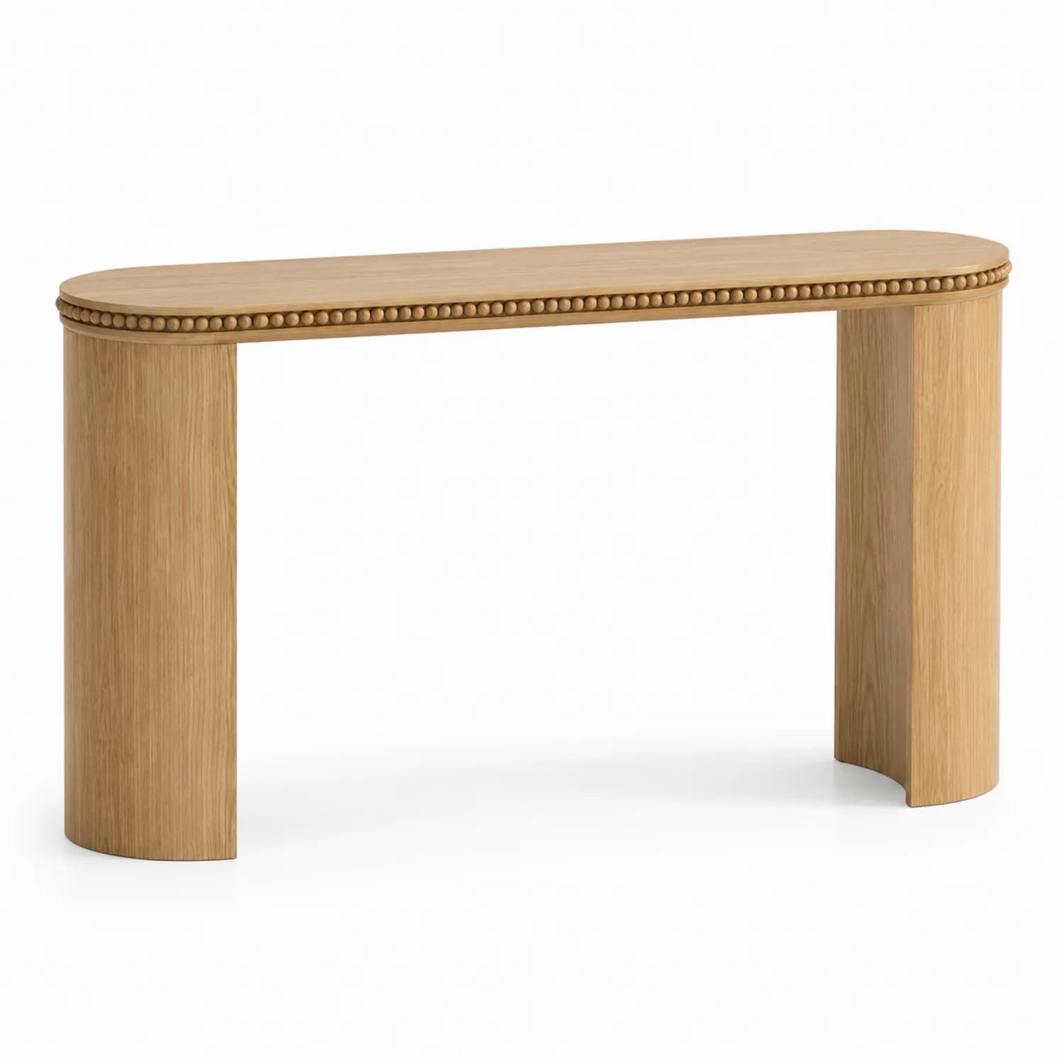 Console en Bois de Chêne Massif avec Détails Sculptés