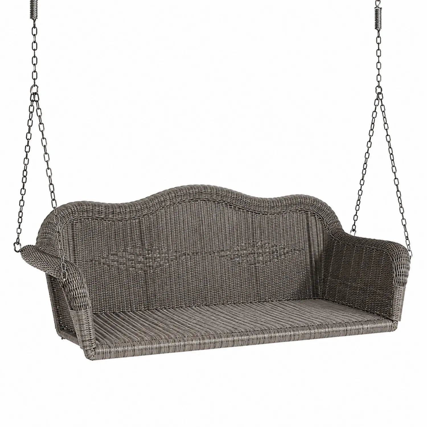 Balancelle en rotin synthétique gris avec chaîne en acier