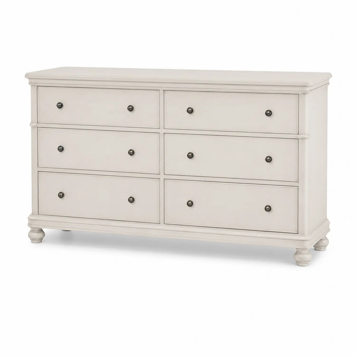 Commode 6 tiroirs en bois MDF Blanc 140x45x90 cm
