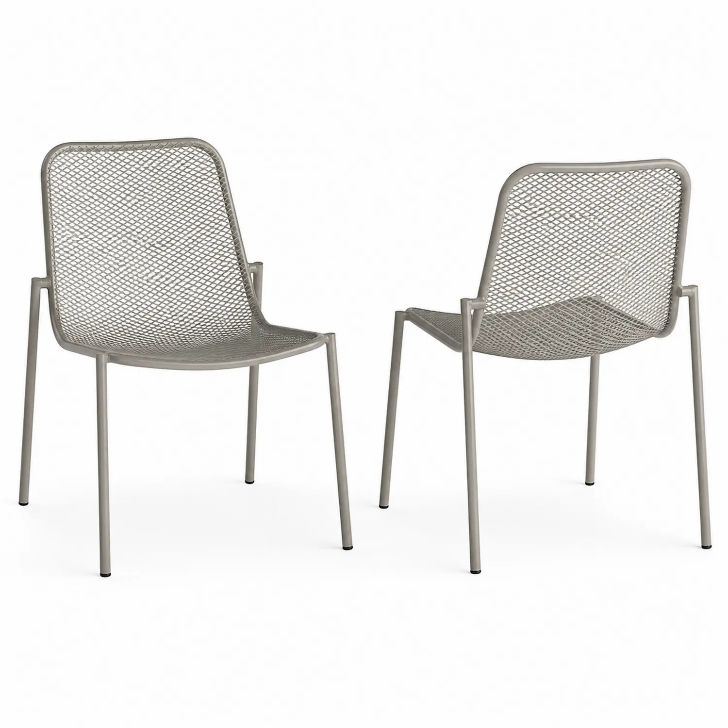 Silla metálica gris, juego de 2