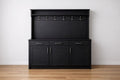 MDF Entryway Hall Tree Coat Rack with Storage Cabinet Black