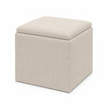 Pouf de Rangement Cube Tissu Beige 40x40x40 cm
