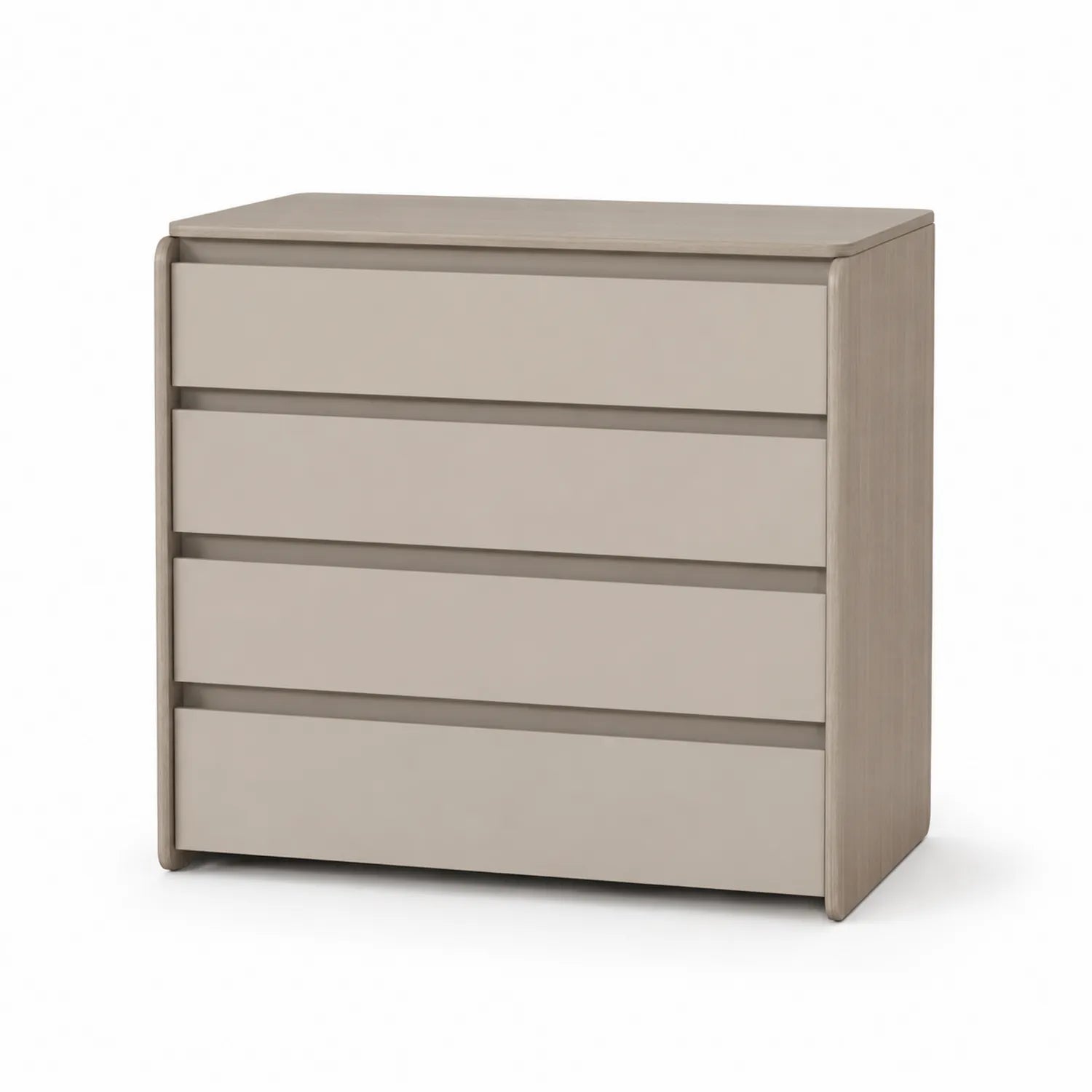 Commode 4 tiroirs en bois mélaminé Beige 80x40x85 cm