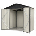 Abri de Jardin en Métal Beige/Anthracite 213x127x185 cm
