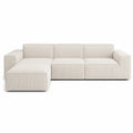 Canapé d'angle modulaire en tissu côtelé Beige