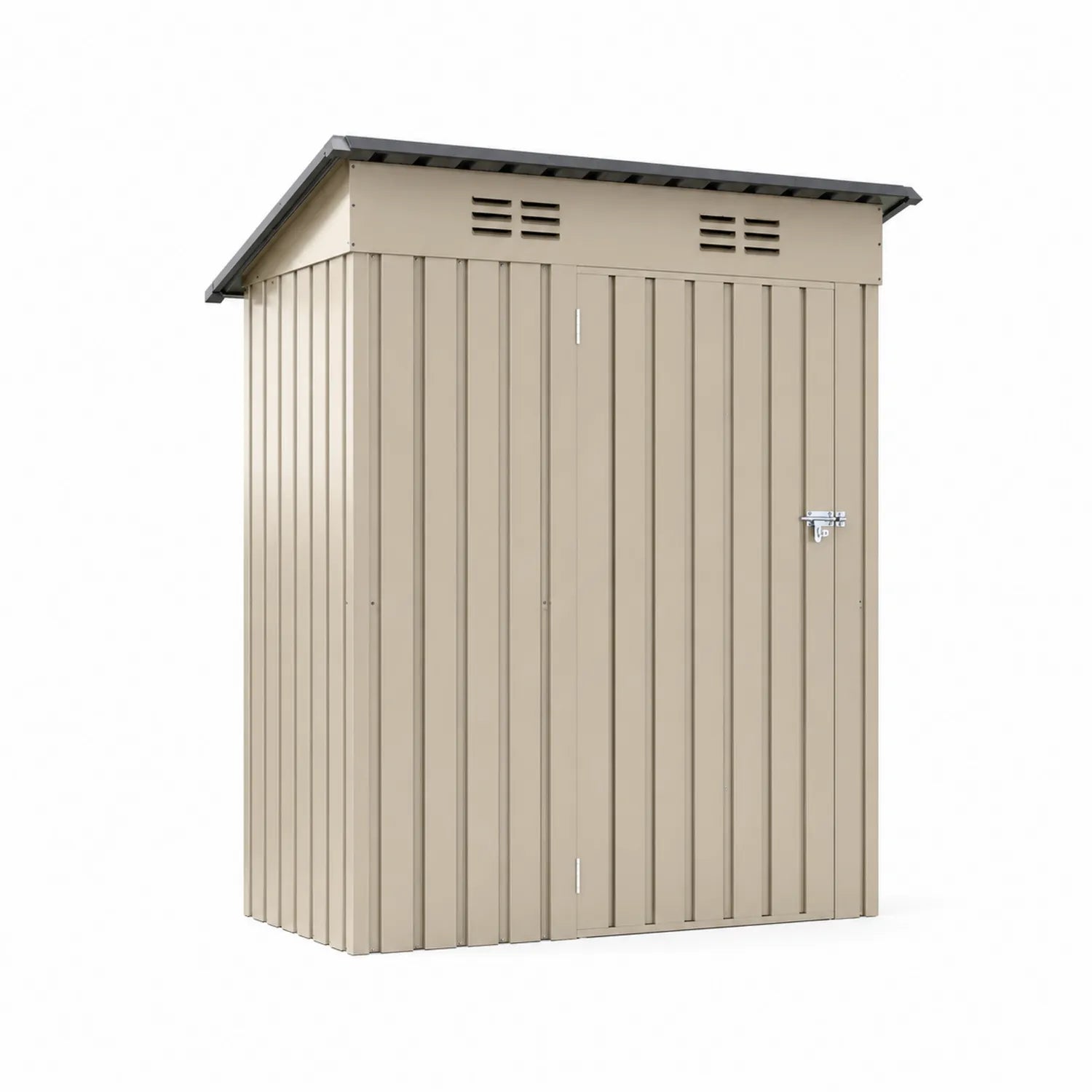 Abri de Jardin Métallique Beige avec Toit Incliné