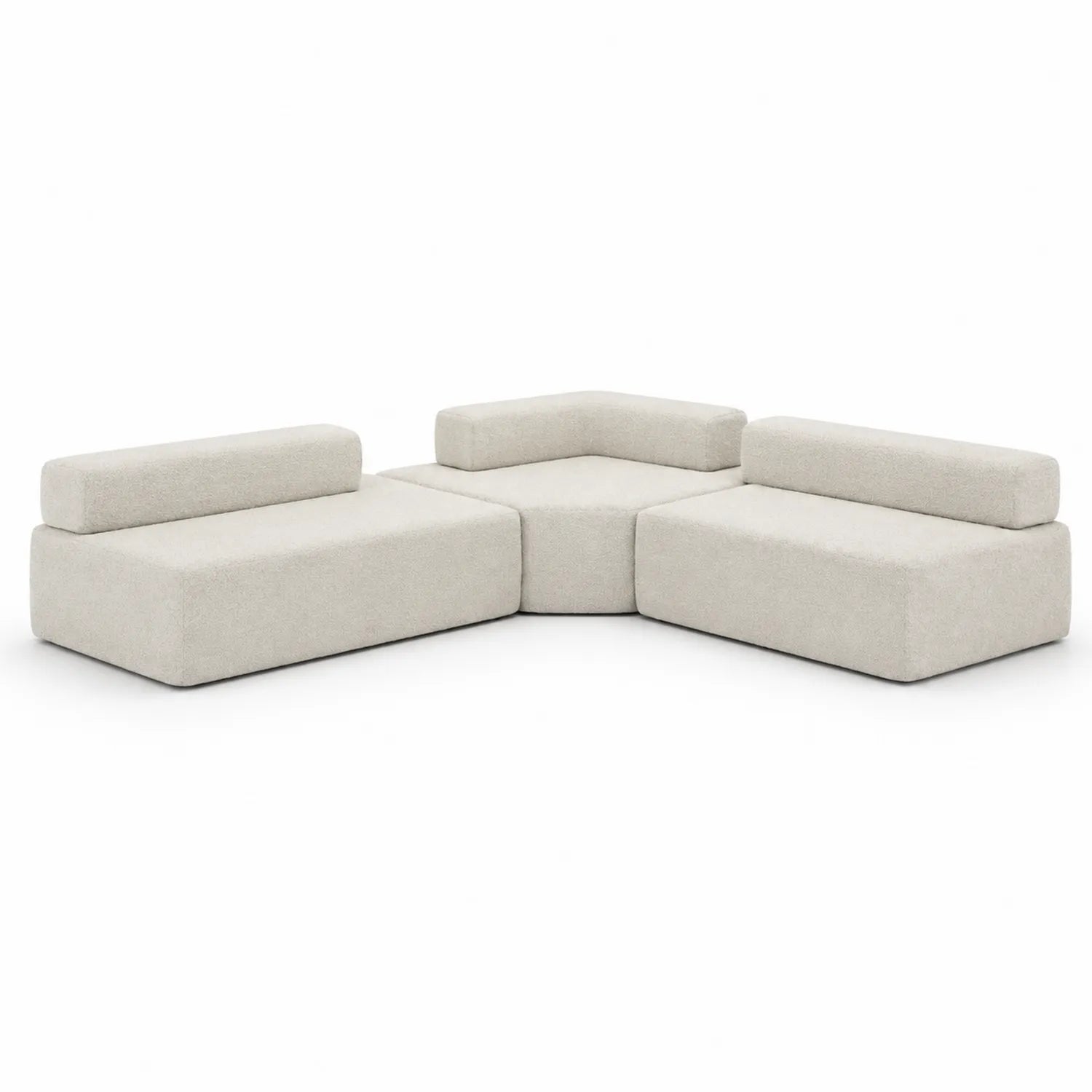Sofá modular de tela beige de 3 piezas