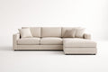 Beige L-Shaped Fabric Sectional Sofa