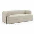 Canapé convertible droit 3 places en tissu beige