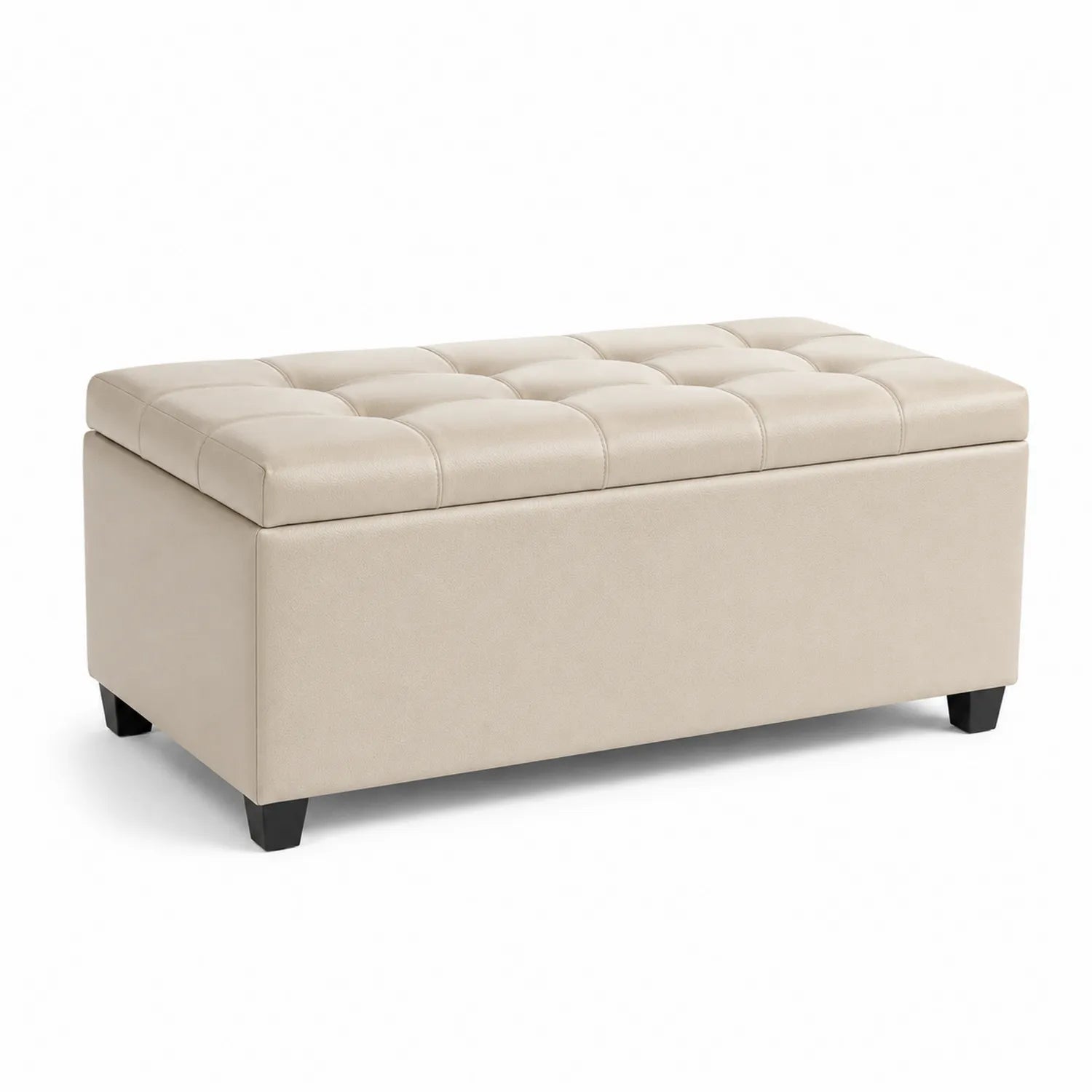 Banc de rangement en simili cuir Beige