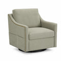 Fauteuil pivotant en métal avec tissu vert