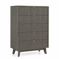 Commode 5 tiroirs Bois Gris