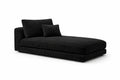Black Corduroy Chaise Lounge with Pillows