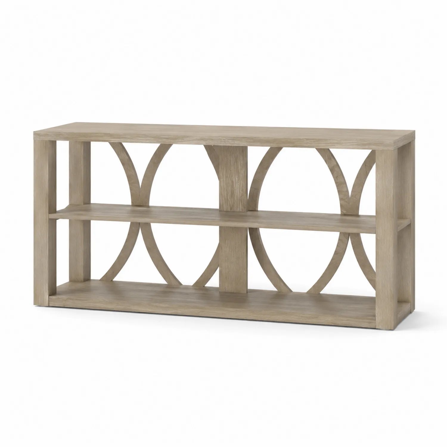 Console en bois de chêne avec étagères