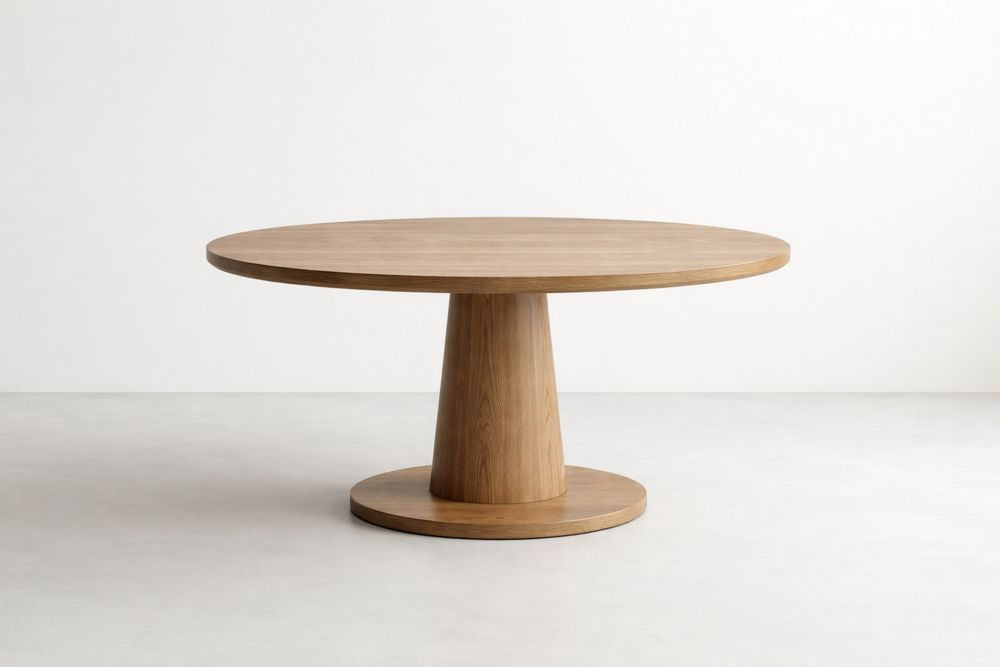 Round Solid Wood Dining Table Oak
