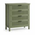 Commode en Bois avec 4 Tiroirs Vert