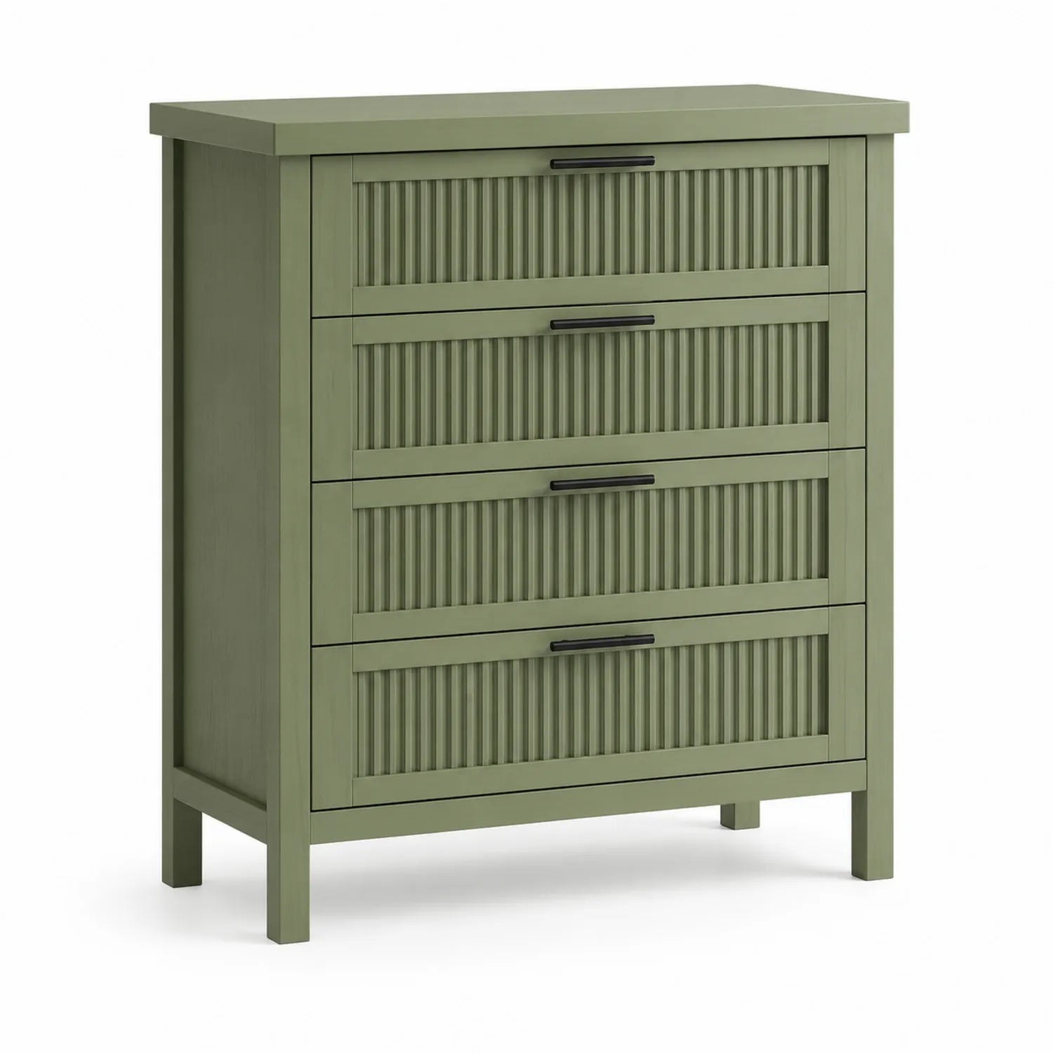 Commode en Bois avec 4 Tiroirs Vert