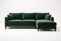 Green Velvet Sectional Sofa with Removable Cushions