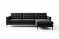 Dark Gray Fabric Sectional Sofa with Chaise and Foam Cushions