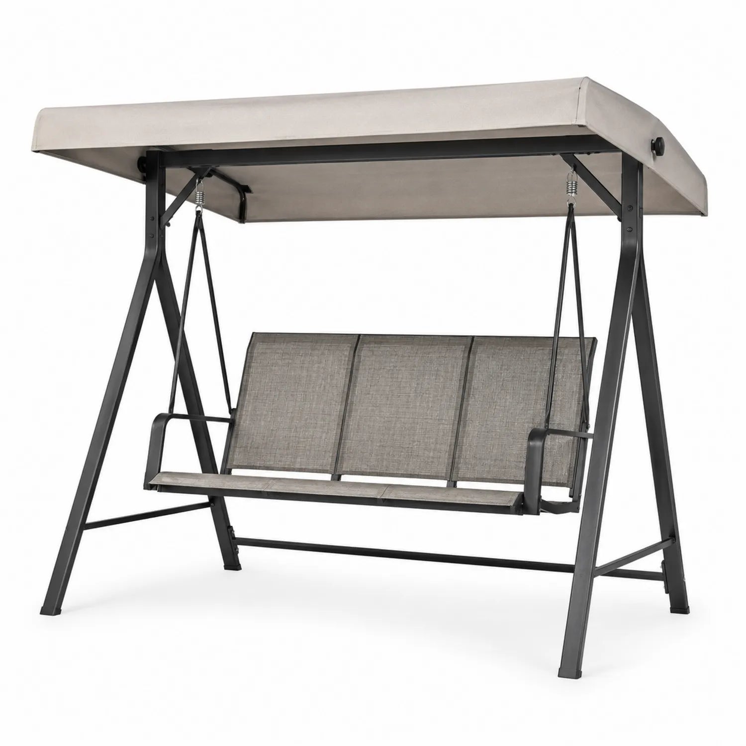 Balancelle de jardin en métal et textilène gris