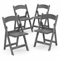Lot de 4 chaises pliantes en bois Gris