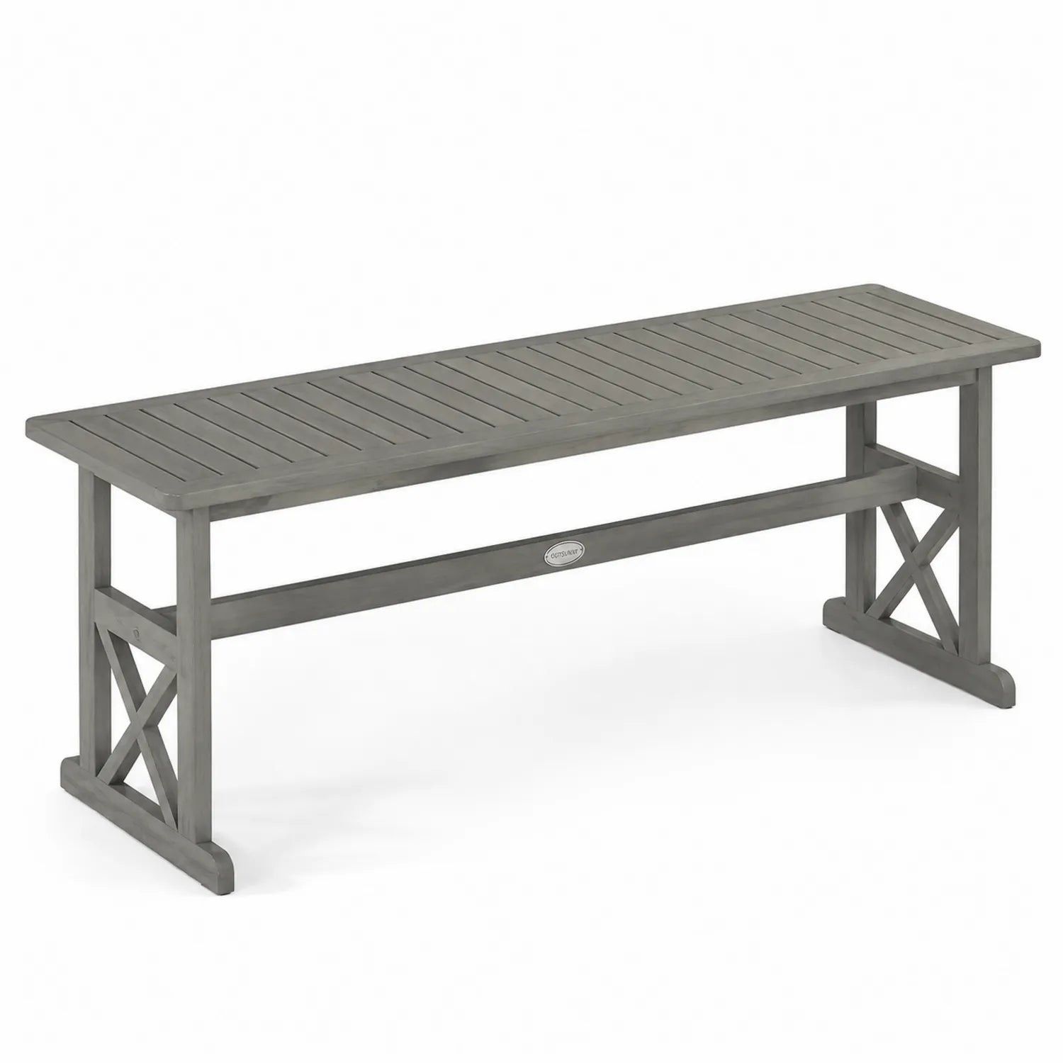 Banc d'extérieur en bois d'acacia gris