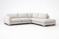 Fabric Sectional Sofa with Wooden Legs Beige L-Shaped Length 300 cm x Width 200 cm x Height 80 cm
