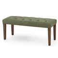 Banc en bois et tissu lin Vert