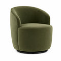 Fauteuil pivotant velours vert 75 cm