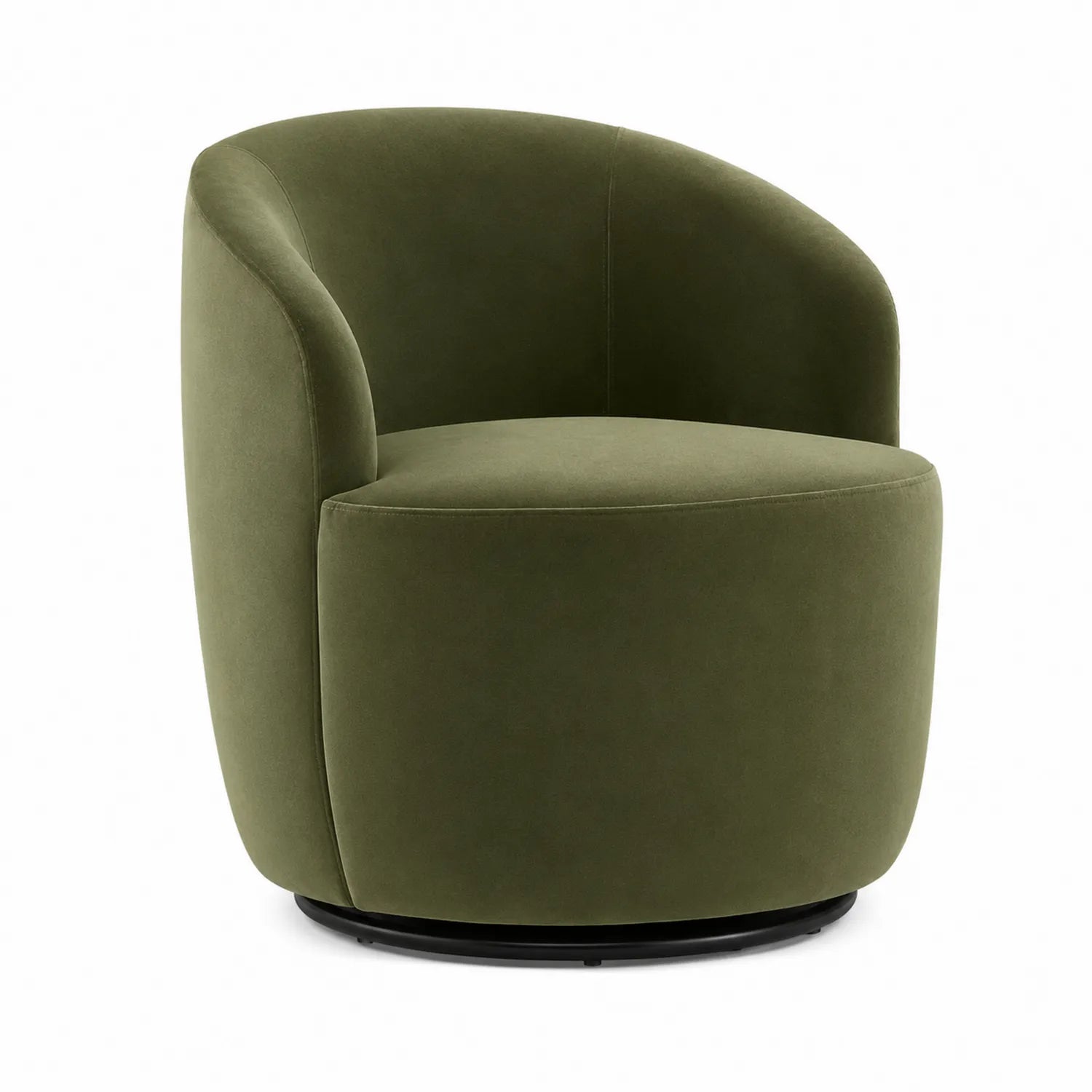 Fauteuil pivotant velours vert 75 cm
