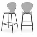Lot de 2 tabourets de bar en polycarbonate et métal noir