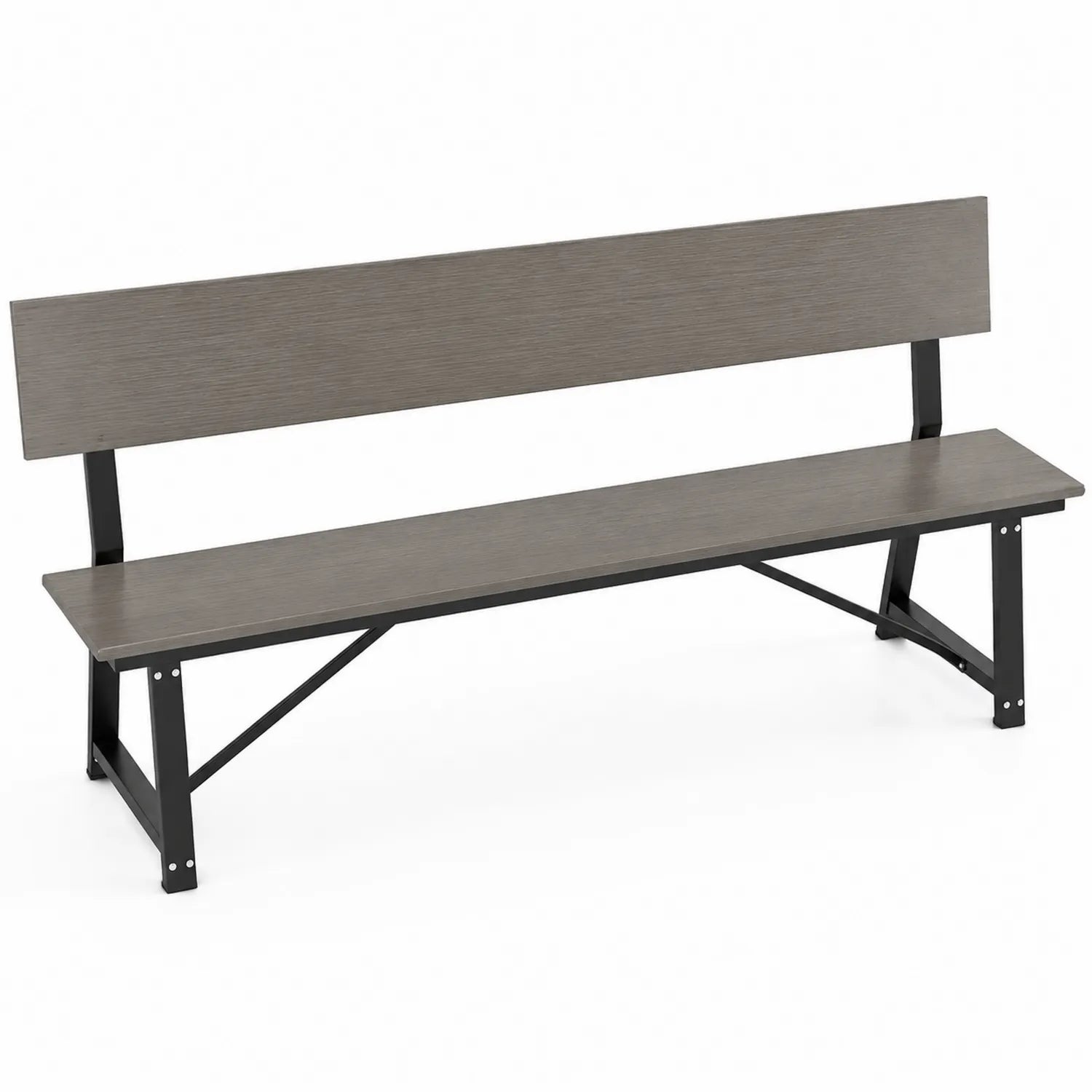 Banc en bois et métal gris 180 cm