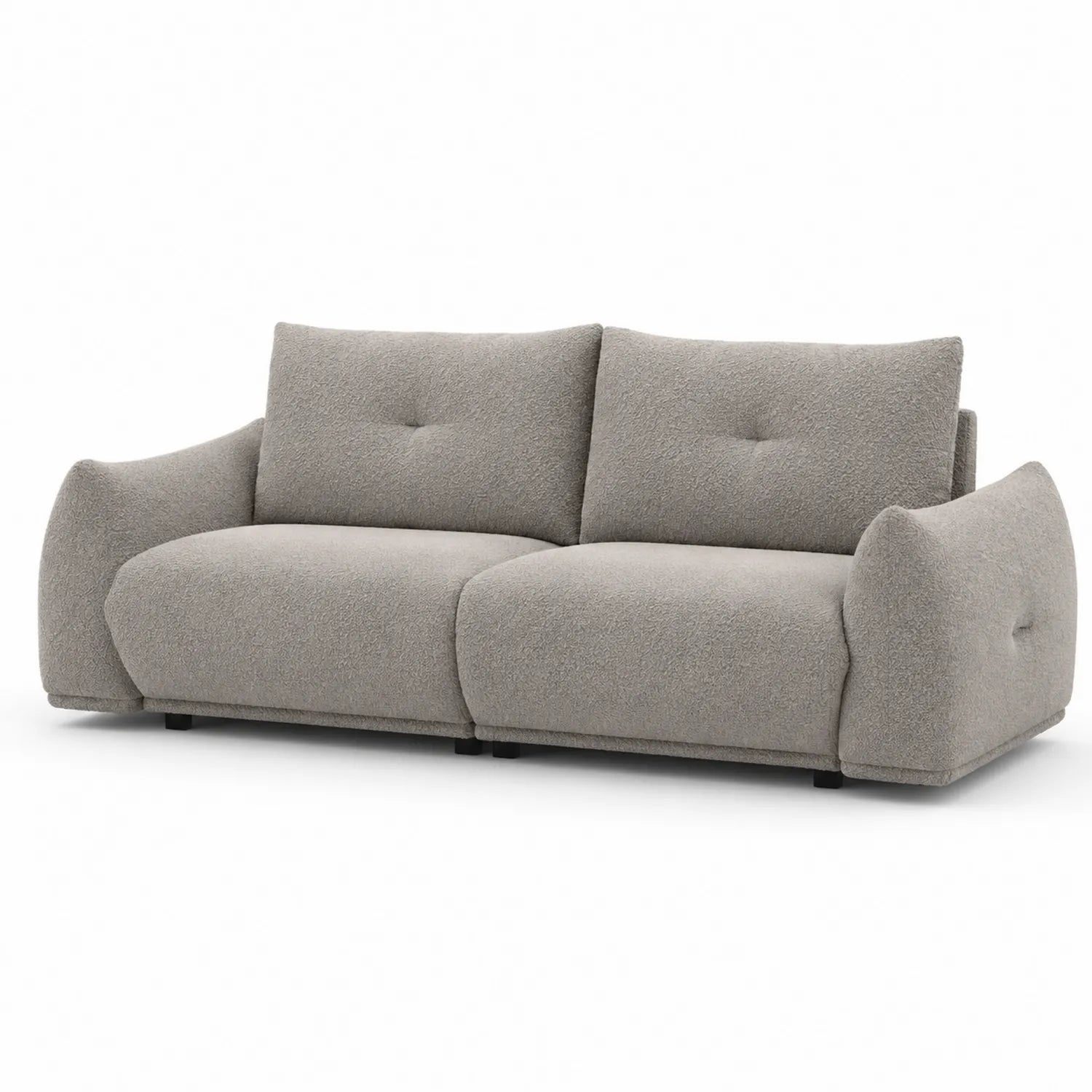 Sofá de 3 plazas de tejido bouclé gris