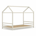 Lit cabane en bois de pin 200x90 cm Blanc