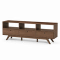 Meuble TV en bois de chêne avec tiroirs 150x40x50 cm