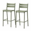 Lot de 2 tabourets de bar en métal vert 75 cm