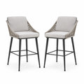Tabourets de bar en métal et corde avec rembourrage en polyester