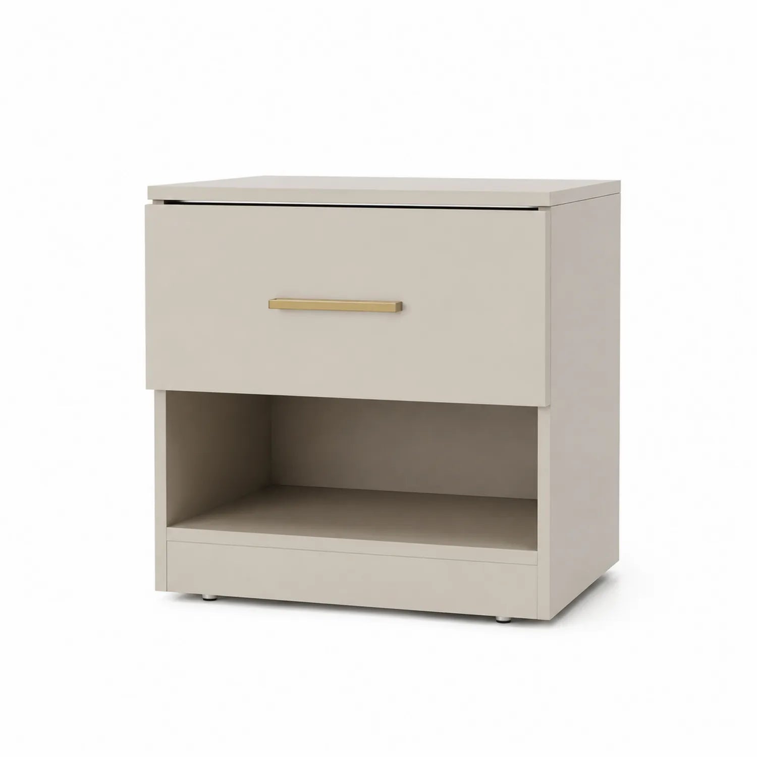 Table de chevet en bois et métal Beige