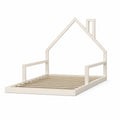 Lit enfant cabane en bois blanc 90x200 cm