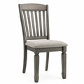 Chaise en bois avec assise en tissu gris