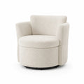 Fauteuil pivotant en tissu bouclette Crème 70x70x76cm
