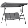 Balancelle de jardin 3 places acier textile Gris