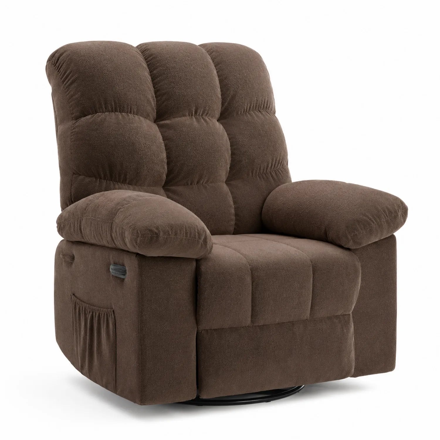 Fauteuil inclinable en tissu polyester marron