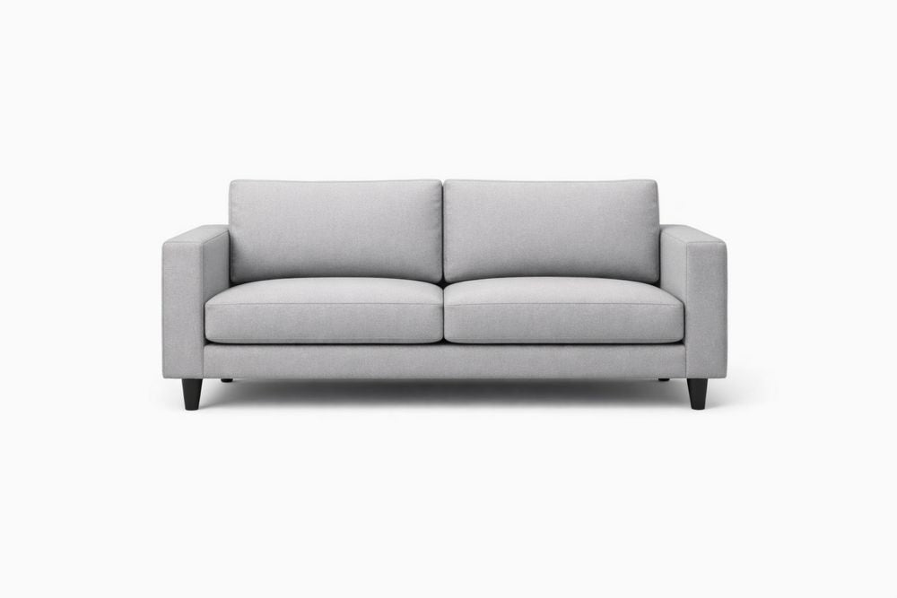 Grey Fabric Sofa with Polyester Upholstery