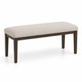 Banc en bois avec assise en tissu lin Beige