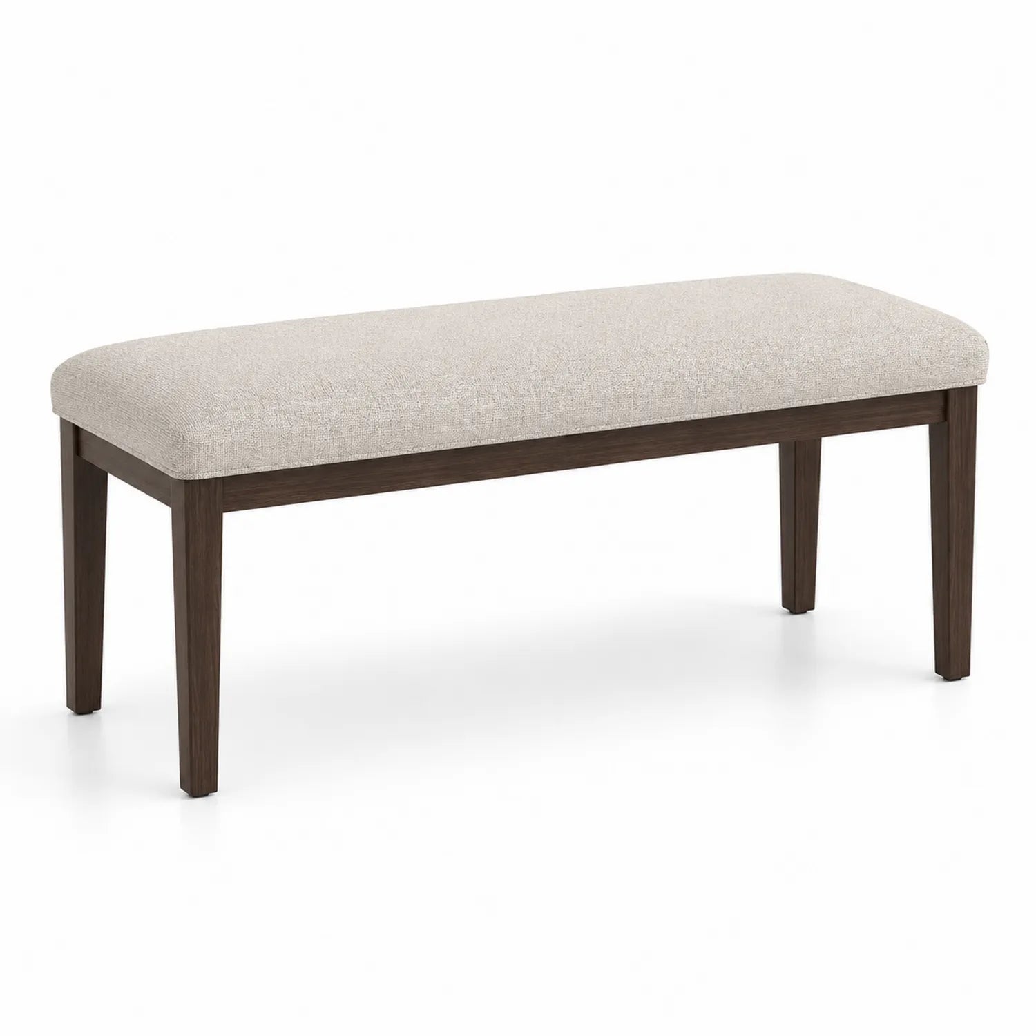 Banc en bois avec assise en tissu lin Beige