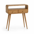 Console en bois de chêne avec 2 tiroirs
