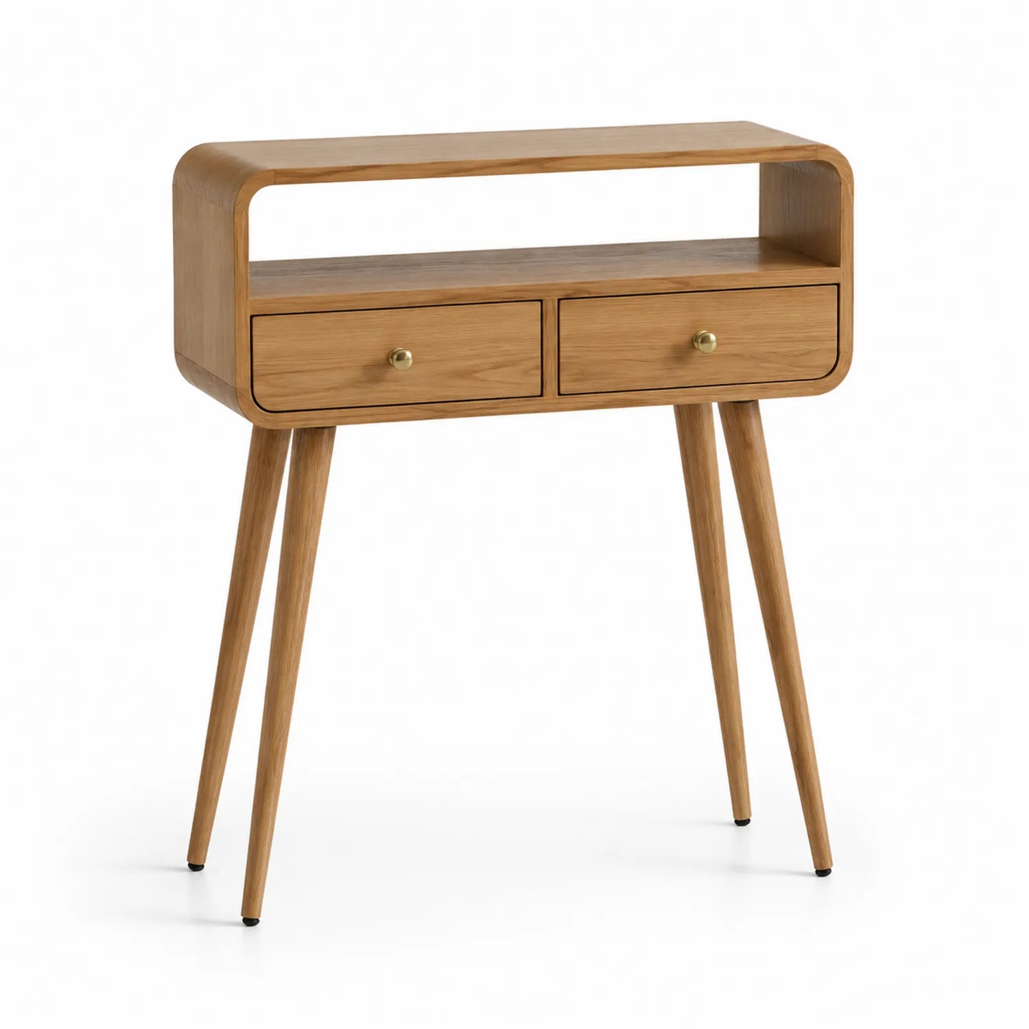 Console en bois de chêne avec 2 tiroirs